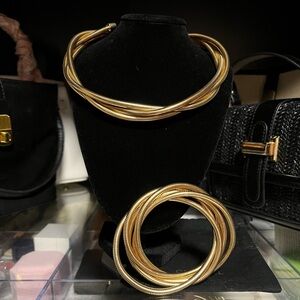 Coil Necklace and Bracelet Set